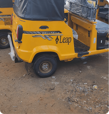 Yellow keke branded with Leap Mobility